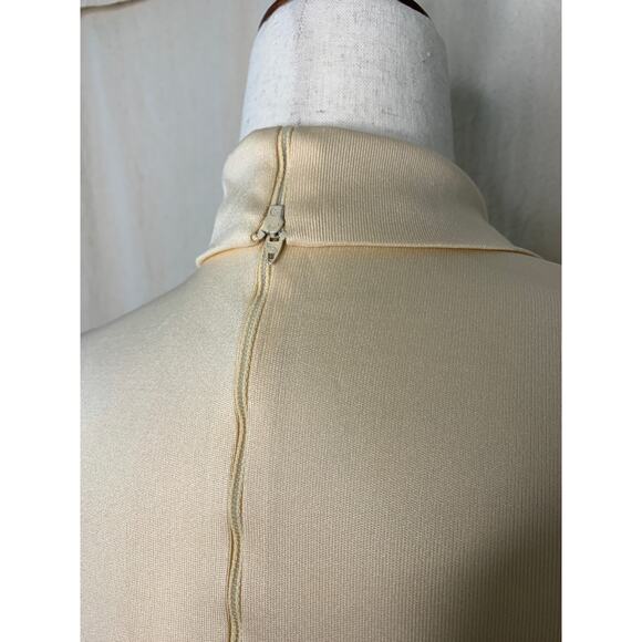 1970s Devon Neutral Academic Coquette Modest Plaid Bowtie Shirt Midi Skirt Set M - Picture 7 of 8